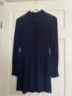 Reformation Long-Sleeve Black Shirt Dress
